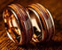 Men 8mm Tungsten Guitar String Whisky Barrel Wood Inlay Engagement Wedding Band
